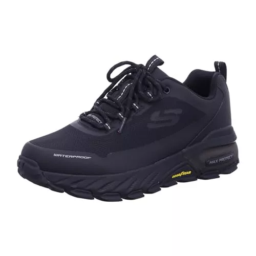 Skechers Max Protect Fast Track, Zapatos Deportivos Hombre, Black Synthetic/Mesh/Trim, 44 EU