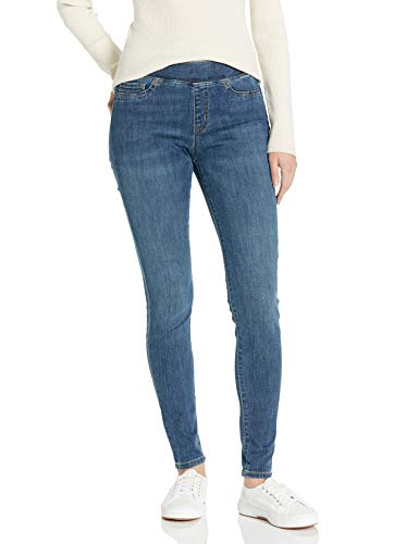 Amazon Essentials Jeggings Elásticos de Tiro Medio - colores interrumpidos Mujer, Lavado Medio, 46 Corto
