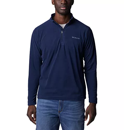 Columbia Klamath Range 2 Half Zip, Sudadera De Forro Polar Hombre, Azul (Collegiate Navy/Legacy Twill), M