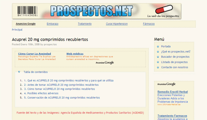 Prospectos.net se acabó buscar la caja de las pastillas