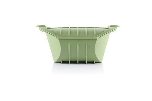 Lékué Estuche de vapor hondo silicona platino verde, 3-4 personas, 2000 ml