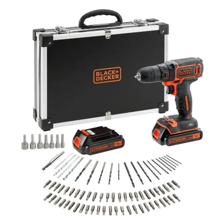 BLACK+DECKER Kit de taladro atornillador INALÁMBRICA de 18V 