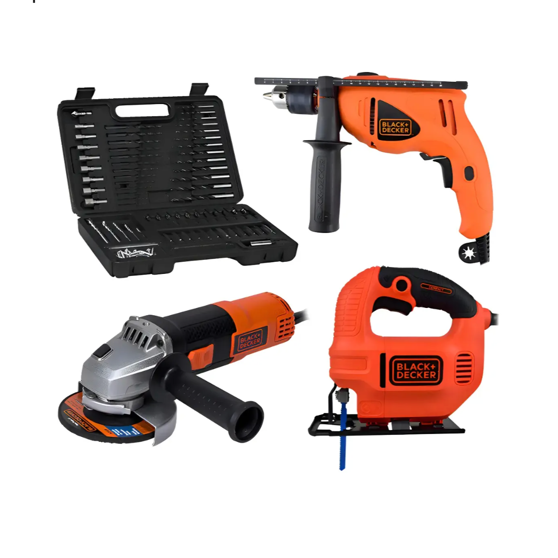 Kit Black+Decker rotomartillo, esmerial y sierra