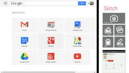 Dos aplicaciones para Windows 8 en pantalla dividida