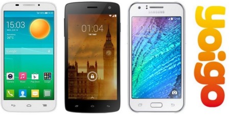 Precios Samsung Galaxy J1, Alcatel Pop S7 y Kazam Trooper 450 con Yoigo