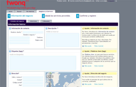 Twonq, agenda de servicios profesionales y reservas online