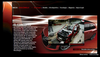 Minisite del SEAT Sportcoupé Bocanegra para los más fanboys