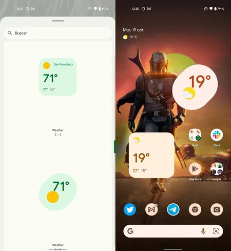 Google 天気ウィジェット