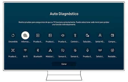 autodiagnóstico en TV Samsung