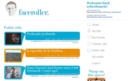Faceroller, microblogging con capturas de imágenes y geolocalización incluidas