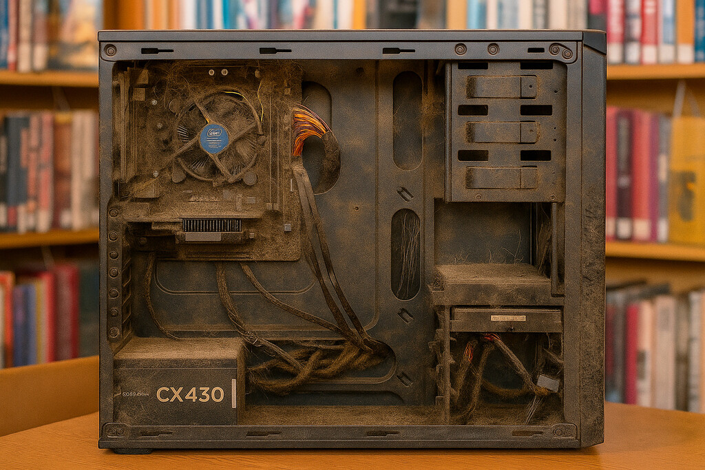 Un usuario finalmente descubre la manera de quitar el panel de la carcasa de su PC y encuentra lo que podría haber sido una catástrofe medioambiental para su equipo 