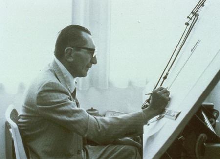 Ingeniero Fabio Taglioni al tecnígrafo