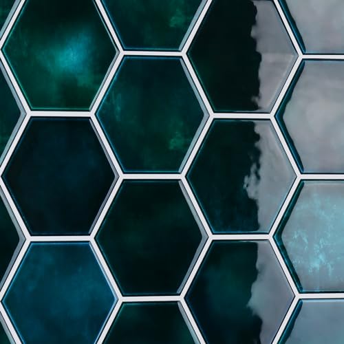 CRE8TIVE Azulejos Adhesivos Baño Verde Azulejos Adhesivos hexágono