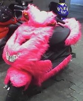 Scooter rosa, peluda... y horrible