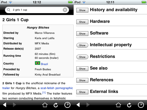 Wikipedia para iPhone