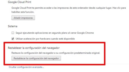 Chrome 29 incluye mejoras en las sugerencias y un botón para resetear el navegador