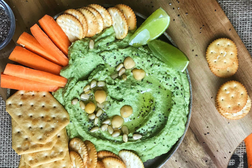 Hummus de pesto receta de cocina fácil, sencilla y deliciosa