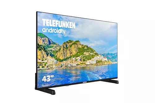 Telefunken 43DTUA724 - Android TV 43 Pulgadas 4K Ultra HD, Diseño sin Marcos, HDR10, Dolby Vision, Bluetooth, Chromecast Integrado, Compatible con Google Assistant, Dolby Atmos