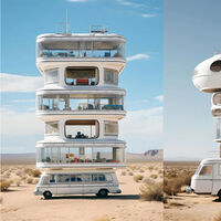 Autocaravanas convertidas en bloques de pisos: así es como ve el caravaning la Inteligencia Artificial