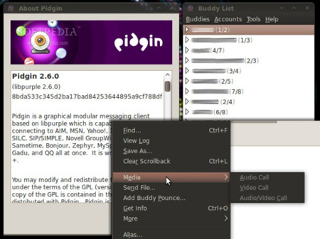Pidgin 2.6 por fin implementa llamadas de voz y vídeo