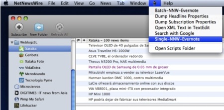 Envía feeds de NetNewsWire a Evernote rápidamente