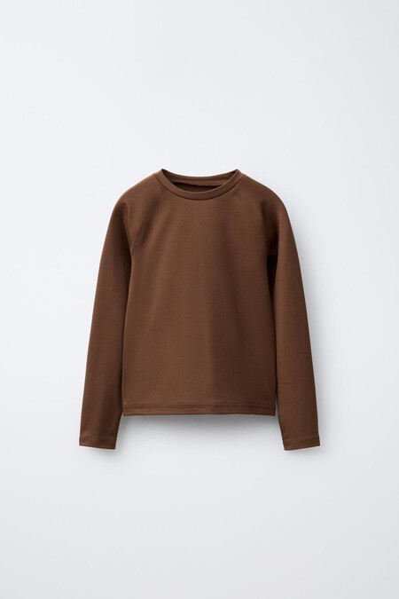 Camiseta Termica Bonita Elegante Zara Marron