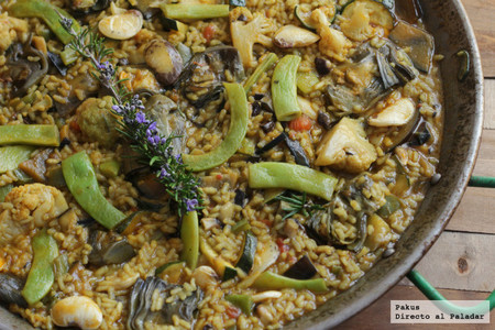 Paella de verduras. Receta