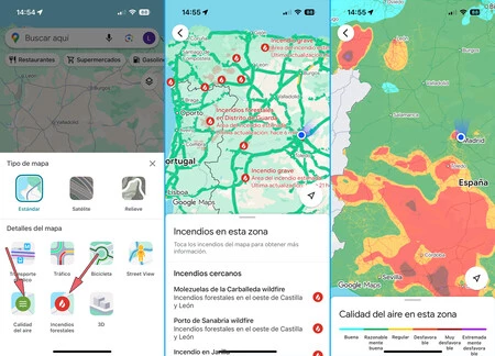 Google Maps Incendios