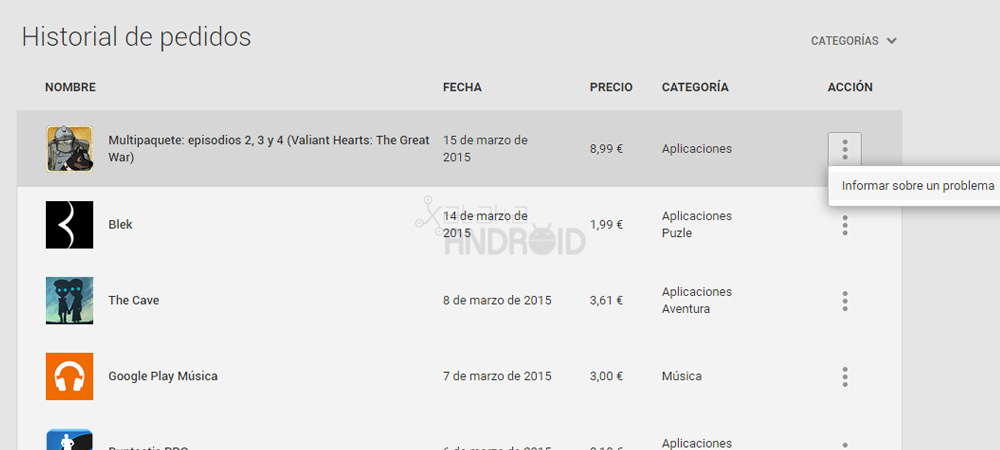 Cómo solicitar el reembolso de una compra integrada en Google Play Google Play