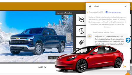 Chevrolet probó inteligencia artificial para atender clientes. Era buena idea hasta que su chat empezó a sugerir Teslas