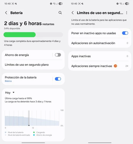 límites de uso en segundo plano