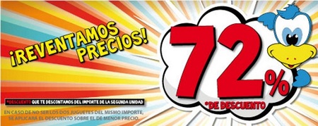 Aprovecha los descuentos del 72% en Juguetilandia