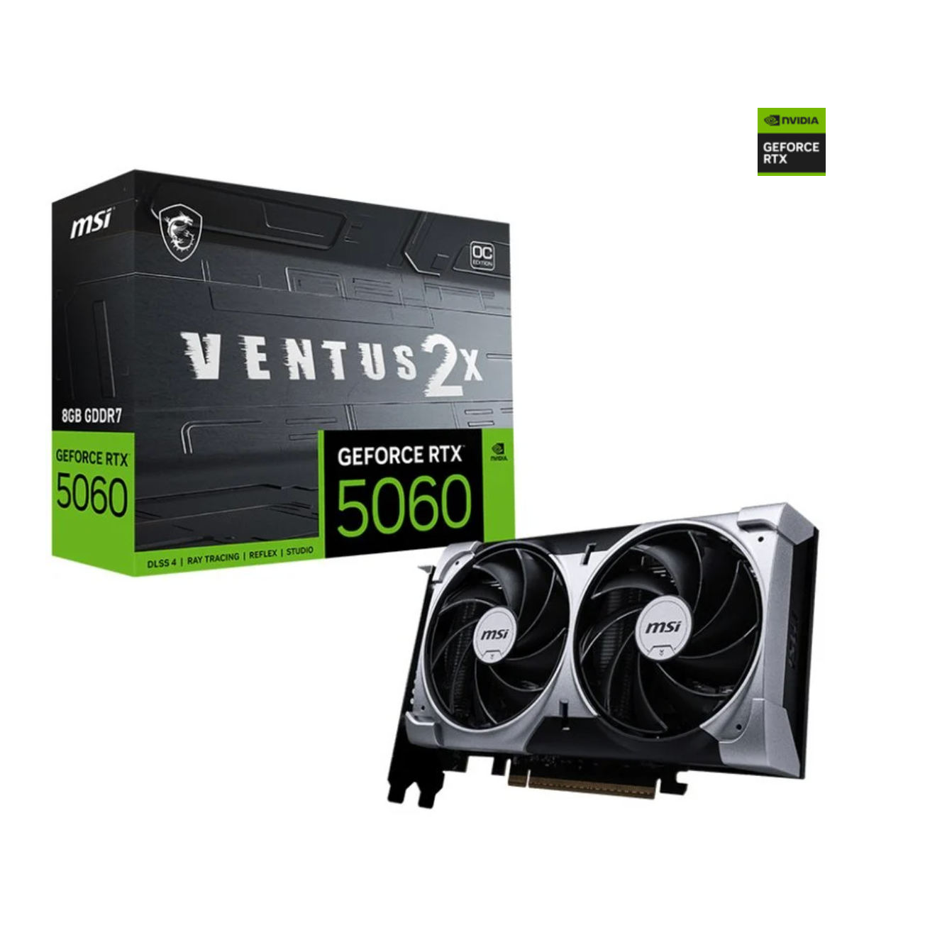 MSI GeForce RTX 5060 VENTUS —el 1080p perfecto que no se despeina. Una GPU compacta y silenciosa que brilla en 1080p. Correlo todo sin despeinarse, con buenos consumos y margen para 1440p en muchos juegos. Una opción muy acertada para equipos equilibrados. Precio original: 325,99€

