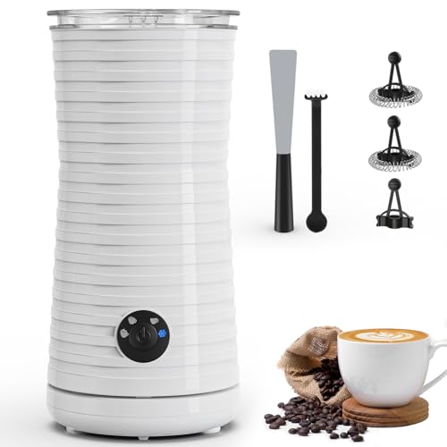 Espumador de Leche Eléctrico Automático, Calentador de Leche 4 en 1 para Espuma Fría y Caliente para Café, Latte, Cappuccino, Macchiatos, Leche Caliente, 240ml 400W