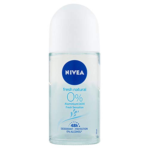 Nivea Roll On Alu Free Fresh Natural 0% Desodorante sin Aluminio, 50g, Pack de 1