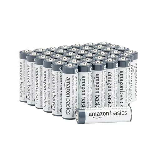 Amazon Basics - Paquete de 40 pilas industriales alcalinas AA, 1,5 voltios, vida útil de 5 años