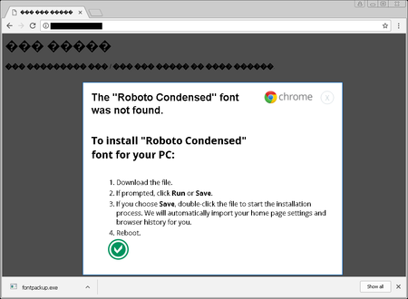 Cuidado con las webs que te piden instalar una tipografía que falta en tu ordenador, la fuente es un troyano