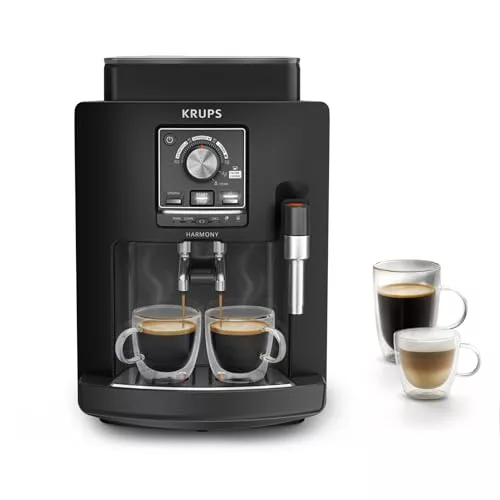 KRUPS Harmony, Cafetera Superautomática, 4 Bebidas, Espumador leche