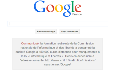 Google condenado en Francia a vergüenza pública