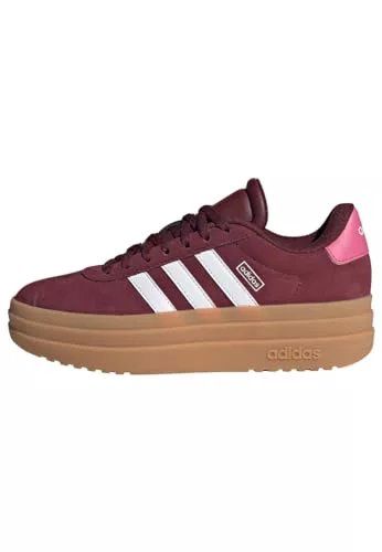adidas Unisex niños VL Court Bold Junior Shoes, Shadow Red/Cloud White/Pink Fusion, 36 EU