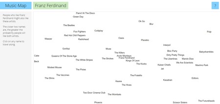 Music Map, una sencilla y efectiva web para obtener recomendaciones musicales a partir de un cantante o grupo