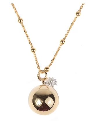 Llamador de ángeles bola dorada con motivo Eguzkilore