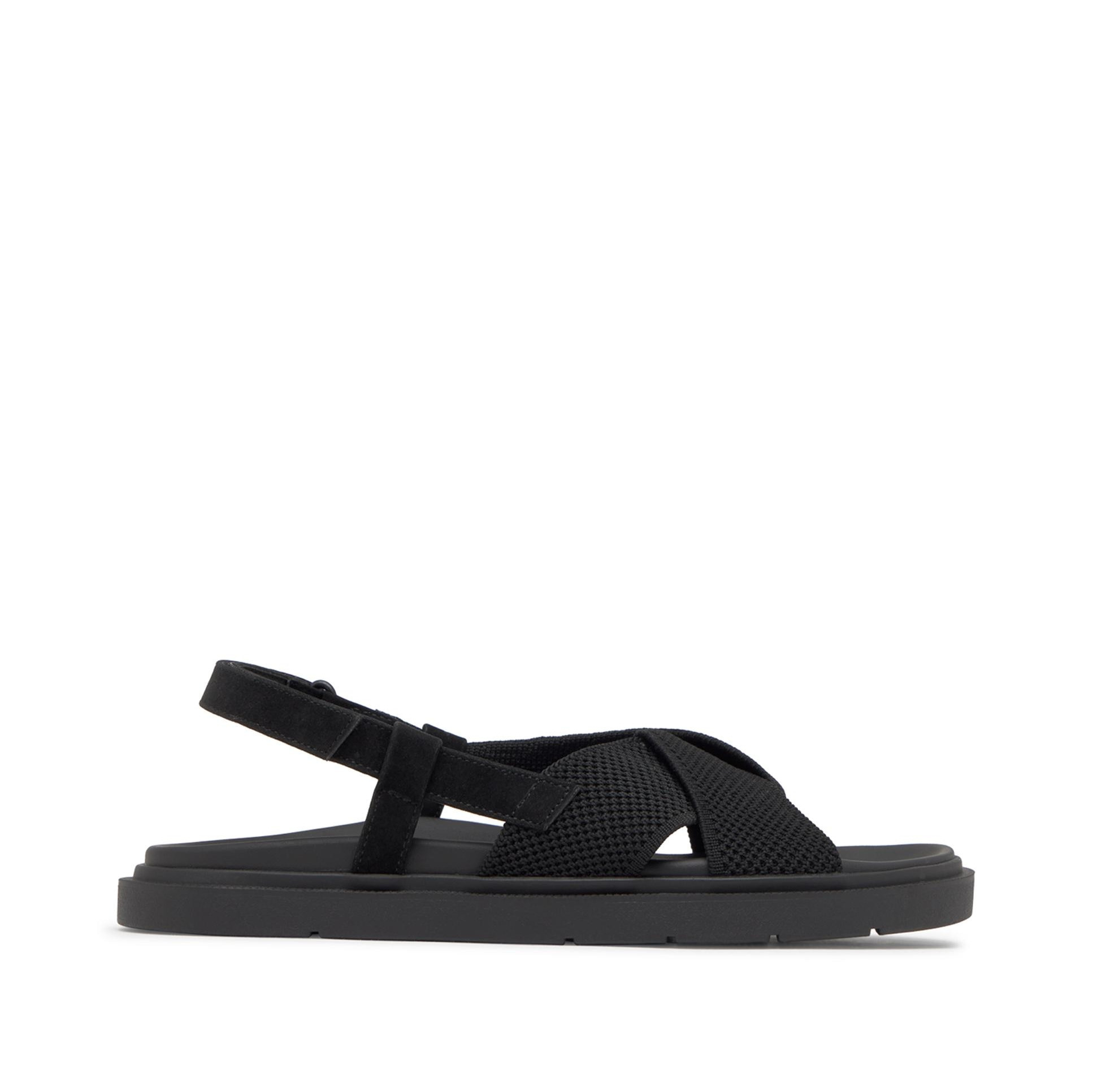 Sandalias planas de mujer de tiras cruzadas Negro Ecoalf