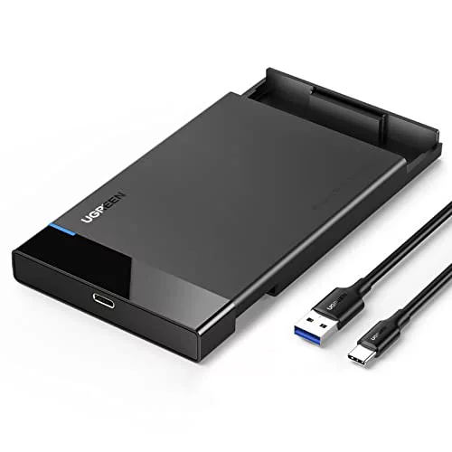 UGREEN Carcasa Disco Duro Externo 2,5" Caja Externa 2.5" USB 3.0 con UASP para SSD HDD SATA III de 7mm 9,5mm Compatible con Xbox X/S PS4 PC con Cable