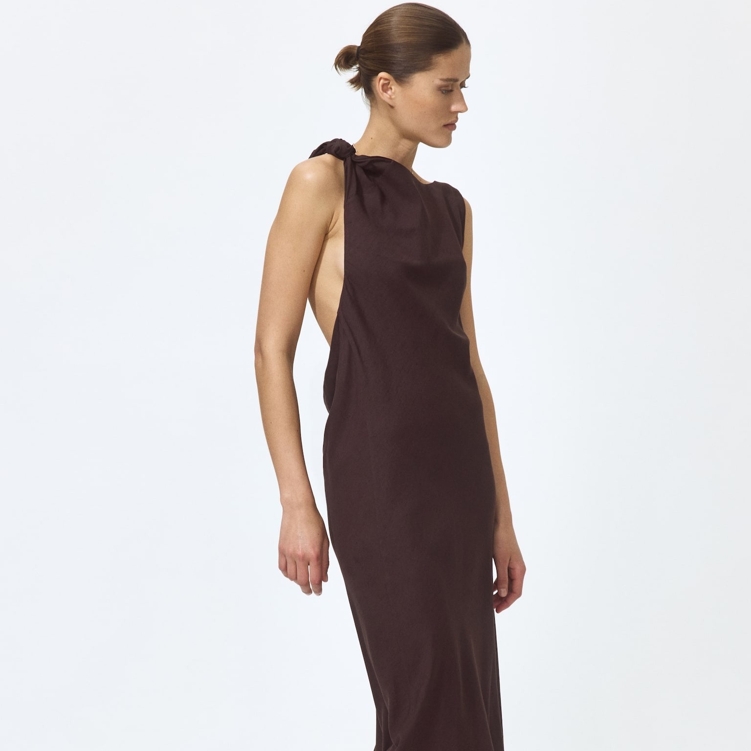 Vestido de tirantes en mezcla de lino

