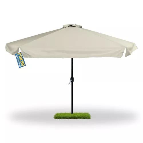 Pincho Sombrilla Terraza Exterior 300cm, Sombrilla Jardín Grande con Ventana Superior, Tela Poliéster 170gr/m2, Aluminio, Protección Solar UV50+