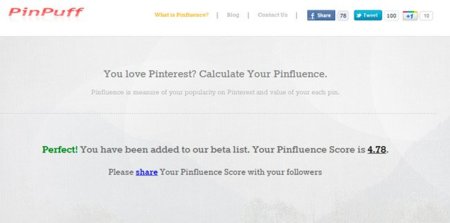 Pinpuff, calcula tu influencia en Pinterest