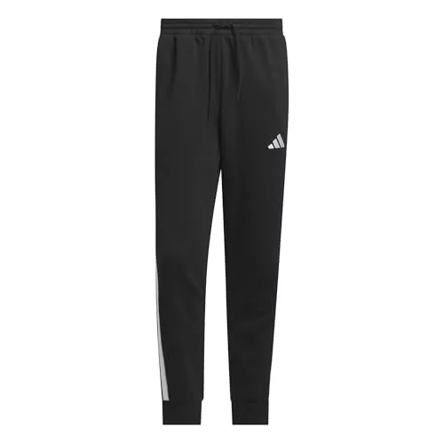 Adidas Uomo Essential Three Stripes Fleece Pant, Black/White, S