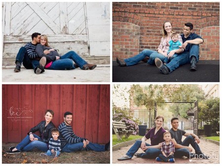 A pesar de estar divorciados, cada año se toman una foto familiar con su hijo