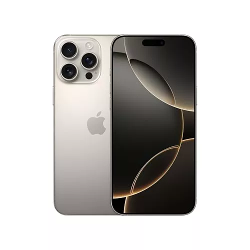 Apple iPhone 16 Pro MAX de 256 GB: Smartphone 5G con Control de Cámara, grabación en 4K a 120 f/s con Dolby Vision y un Gran Salto en autonomía. Compatible con los AirPods; Titanio Natural